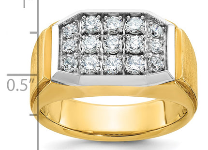 14k Yellow & Rhodium Rings Style B58809 - Classique Jewelry Inc.