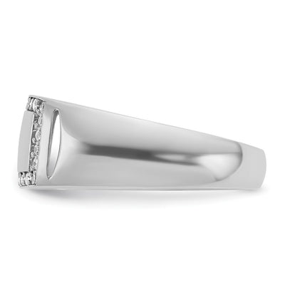 IBGoodman 14K White Gold Men's Polished 3/8 Carat AA Quality Diamond Rectangle Ring