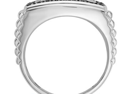 IBGoodman 14k White Gold Men's Polished and Textured Cluster Ring Mounting