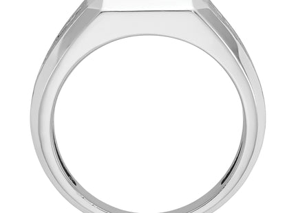 IBGoodman 10k White Gold Men's Polished and Satin Square Cluster Ring Mounting