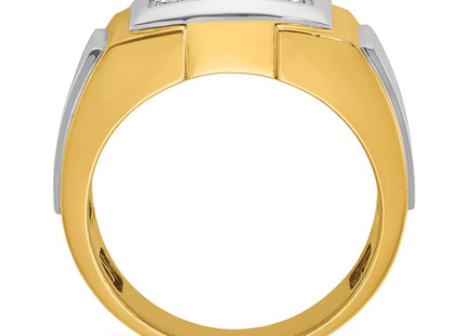 14k Yellow & Rhodium Rings Style B59129 - Classique Jewelry Inc.