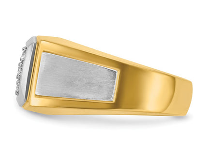 14k Yellow & Rhodium Rings Style B59129 - Classique Jewelry Inc.
