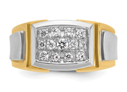 14k Yellow & Rhodium Rings Style B59129 - Classique Jewelry Inc.