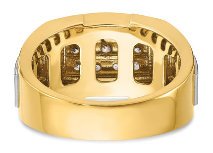 14k Yellow & Rhodium Rings Style B59129 - Classique Jewelry Inc.