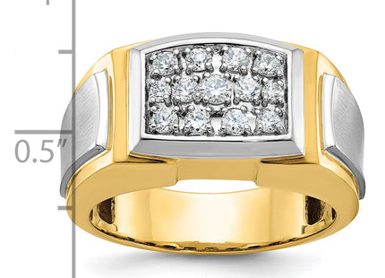 14k Yellow & Rhodium Rings Style B59129 - Classique Jewelry Inc.