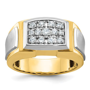 14k Yellow & Rhodium Rings Style B59129 - Classique Jewelry Inc.