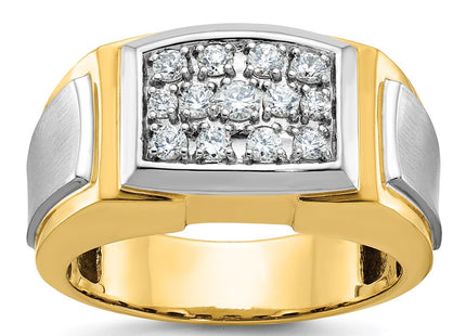 14k Yellow & Rhodium Rings Style B59129 - Classique Jewelry Inc.
