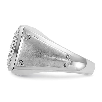 Ibgoodman 14K Two Tone Mens Polished And Satin 1 Carat Aa Quality Diamond Square Cluster Ring14K Whi