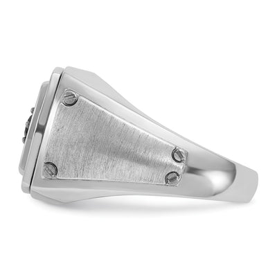 IBGoodman 14K White Gold with Black Rhodium Men's Polished and Satin 5/8 Carat Black and White Diamond Ring