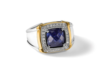 IBGoodman 14K Two-tone Men's Polished Gemstone and Diamond Ring Mounting
