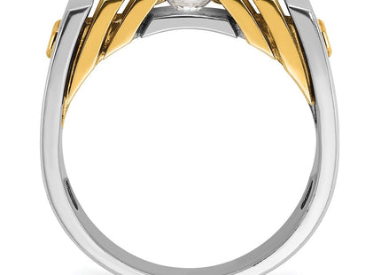 14k Two-tone IBGoodman Men's 1/3 carat Diamond Complete Ring (Style B59216-4WYAA)