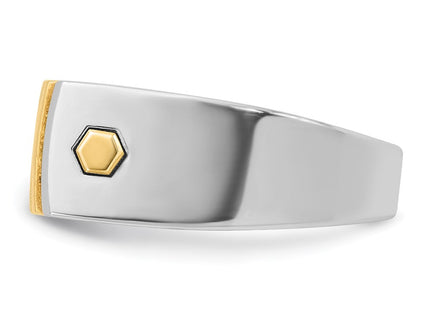 14k Two-tone IBGoodman Men's 1/3 carat Diamond Complete Ring (Style B59216-4WYAA)