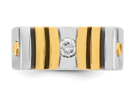 14k Two-tone IBGoodman Men's 1/3 carat Diamond Complete Ring (Style B59216-4WYAA)