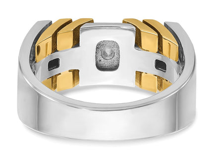 14k Two-tone IBGoodman Men's 1/3 carat Diamond Complete Ring (Style B59216-4WYAA)