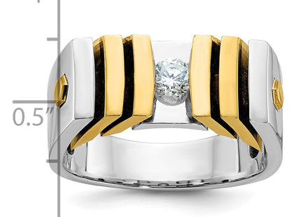 14k Two-tone IBGoodman Men's 1/3 carat Diamond Complete Ring (Style B59216-4WYAA)