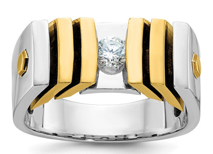 14k Two-tone IBGoodman Men's 1/3 carat Diamond Complete Ring (Style B59216-4WYAA)
