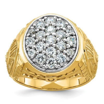14K gold diamond oval ring