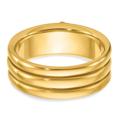 IBGoodman 14K Men's Polished and Grooved with Black Enamel Active 33rd Degree Masonic Ring