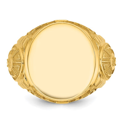14K IBGoodman 18.5x15.75mm Men's Round Signet Ring