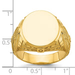 14K IBGoodman 18.5x15.75mm Men's Round Signet Ring view