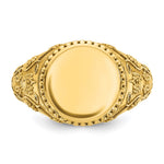 14K IBGoodman 12.5x12.5mm Men's Round Signet Ring view