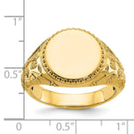 14K IBGoodman 12.5x12.5mm Men's Round Signet Ring view