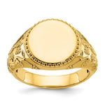 14K IBGoodman 12.5x12.5mm Men's Round Signet Ring view