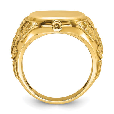 14K IBGoodman 16.5x14.8mm Men's Cushion Signet Ring
