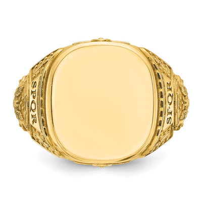 14K IBGoodman 16.5x14.8mm Men's Cushion Signet Ring