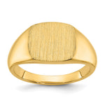14K IBGoodman Mens Satin Top Cushion Signet Ring view