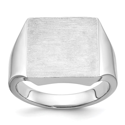 14K white gold signet ring