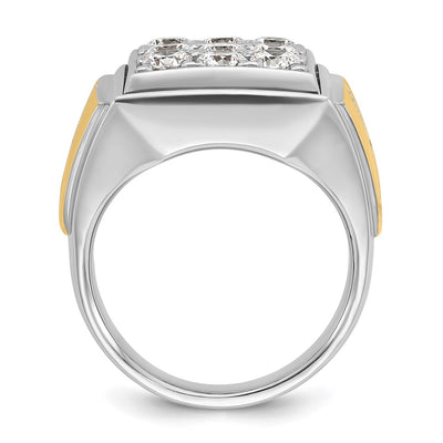 IBGoodman 14K Two-tone Men's Polished 2 1/3 Carat AA Quality Diamond Square Cluster Ring