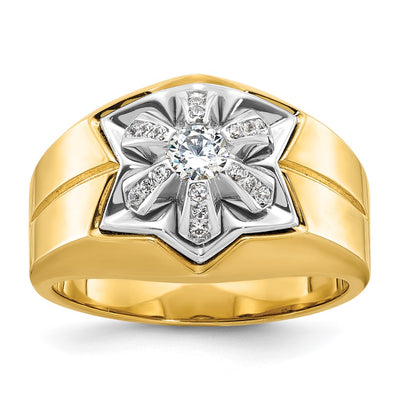 14K gold diamond star ring