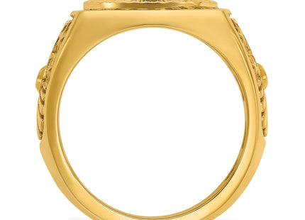 IBGoodman 14k Two-tone with Black Enamel Men's Polished Textured and Diamond-cut 1 Carat AA Quality Diamond Stars and St