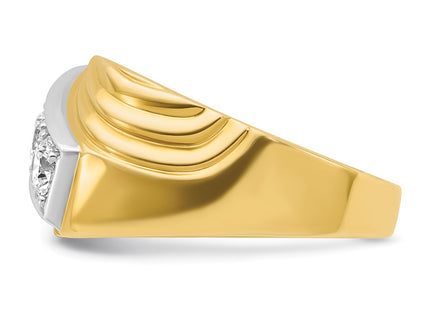 14k Yellow & Rhodium Rings Style B59347 - Classique Jewelry Inc.