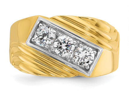14k Yellow & Rhodium Rings Style B59347 - Classique Jewelry Inc.