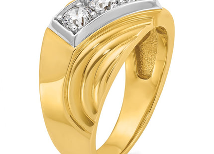14k Yellow & Rhodium Rings Style B59347 - Classique Jewelry Inc.