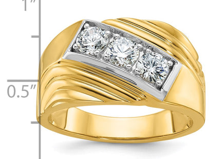 14k Yellow & Rhodium Rings Style B59347 - Classique Jewelry Inc.