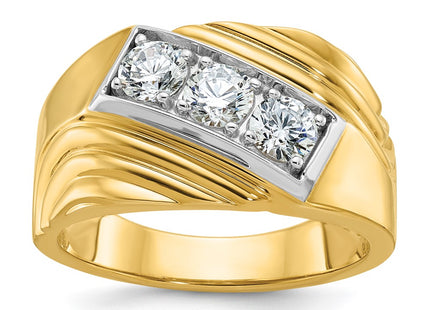 14k Yellow & Rhodium Rings Style B59347 - Classique Jewelry Inc.