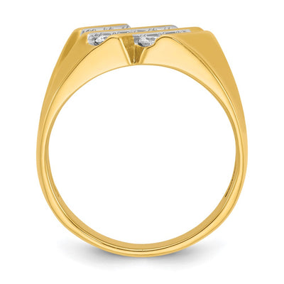 IBGoodman 14K Men's Polished and Grooved 3/4 Carat AA Quality Diamond Ring