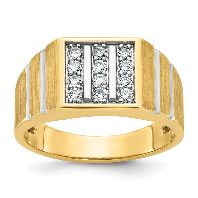 14k Yellow & Rhodium Rings Style B59353 - Classique Jewelry Inc.
