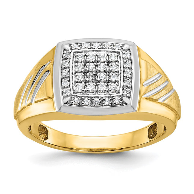 14k Yellow & Rhodium Rings Style B59358 - Classique Jewelry Inc.