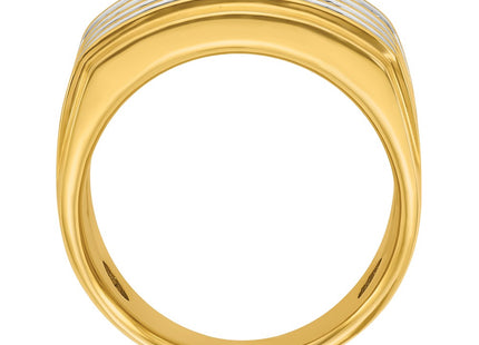 14k Yellow & Rhodium Rings Style B59389 - Classique Jewelry Inc.
