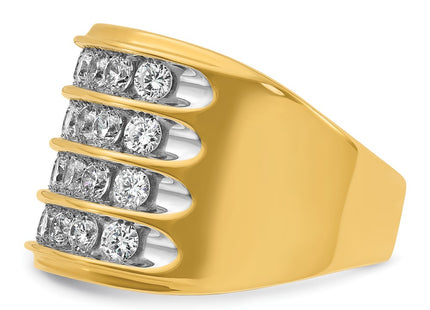 14k Yellow & Rhodium Rings Style B59389 - Classique Jewelry Inc.