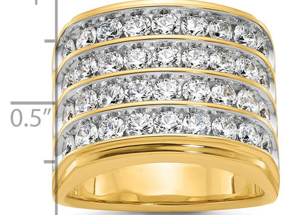 14k Yellow & Rhodium Rings Style B59389 - Classique Jewelry Inc.