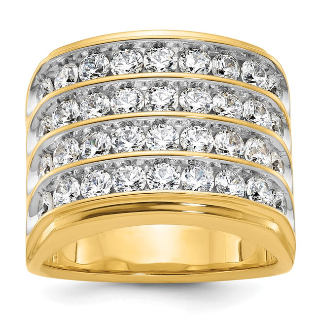 14k Yellow & Rhodium Rings Style B59389 - Classique Jewelry Inc.
