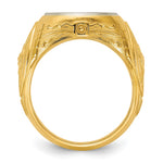 14K Two-Tone Engravable Round Signet ring view