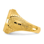 14K Two-Tone Engravable Round Signet ring view