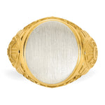14K Two-Tone Engravable Round Signet ring view