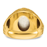 14K Two-Tone Engravable Round Signet ring view
